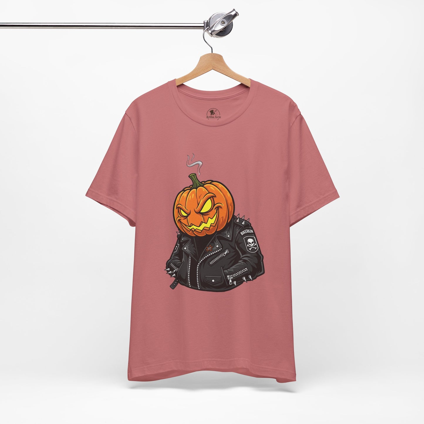 Pumpkin Punk T-Shirt - Edgy Halloween Graphic Tee for Unisex Style at Autumn Parties - ArtOm_farm™ LEATHER