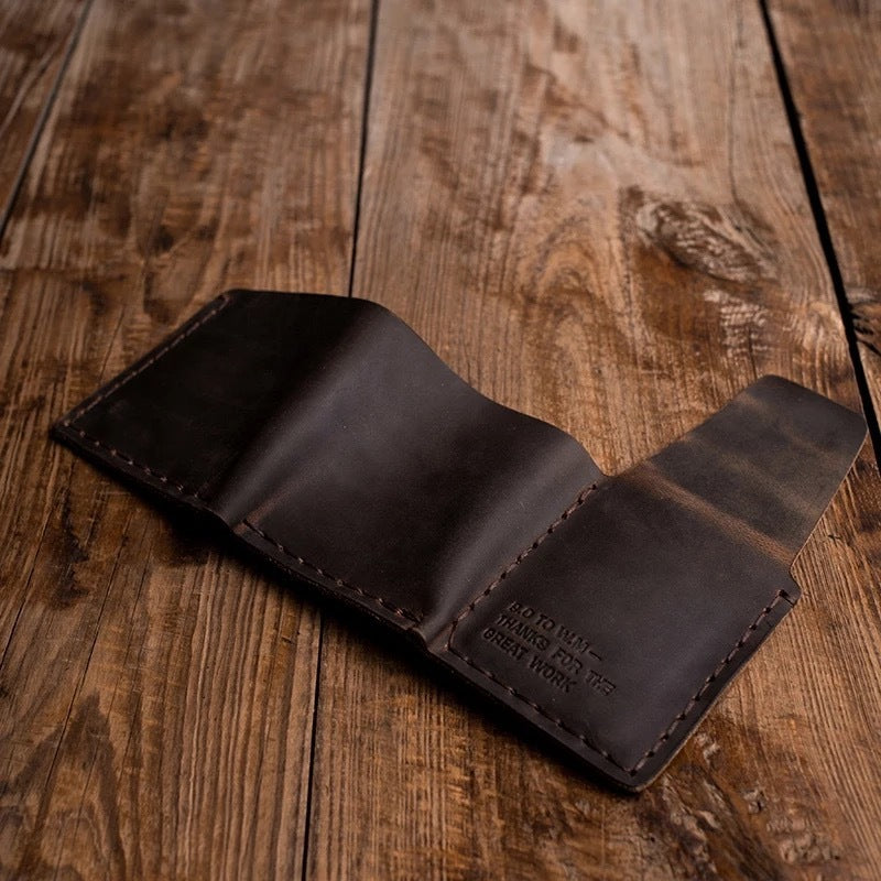 Personalized Horse Leather Wallet - Retro Day Dreamer Design - ArtOm_farm™ LEATHER