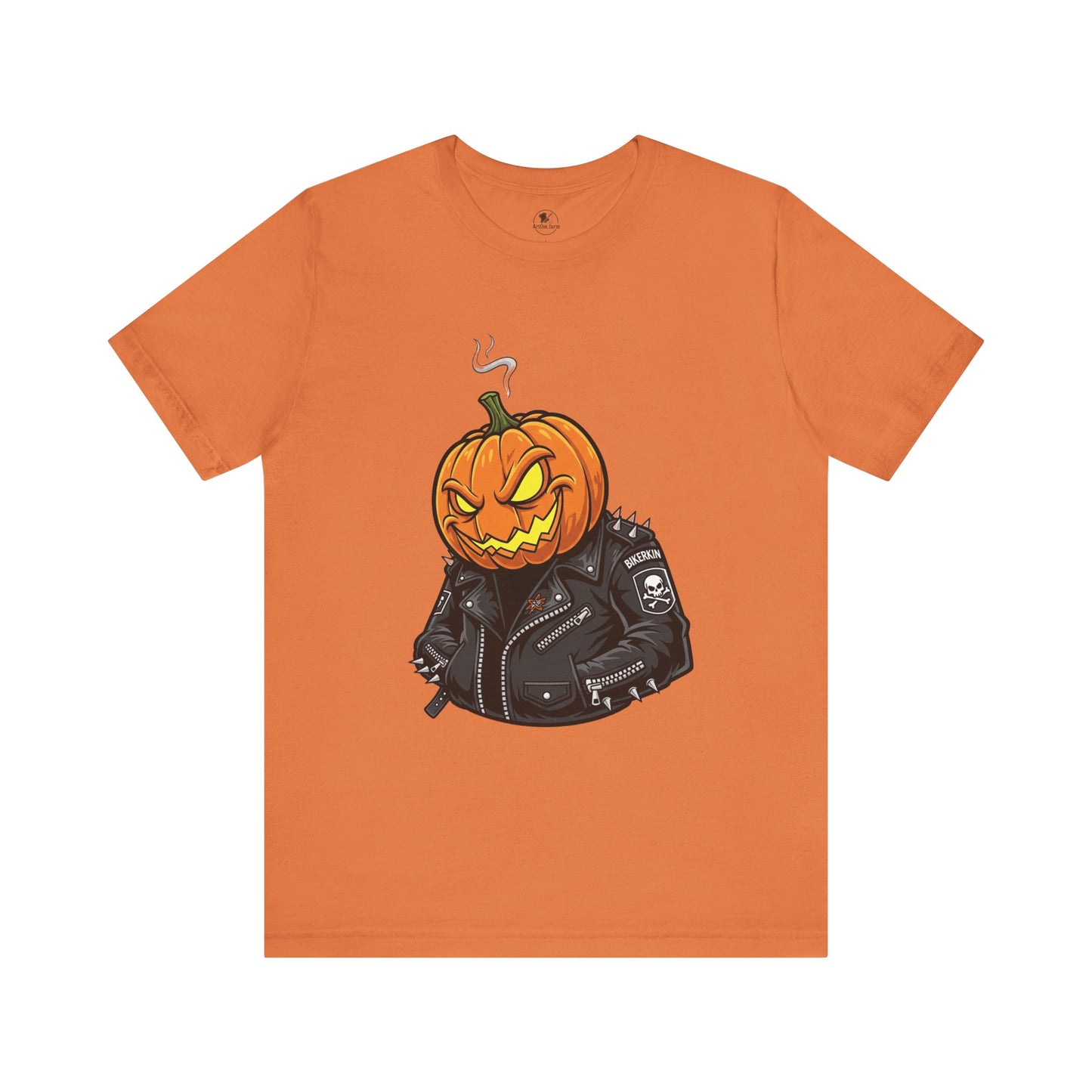 Pumpkin Punk T-Shirt - Edgy Halloween Graphic Tee for Unisex Style at Autumn Parties - ArtOm_farm™ LEATHER