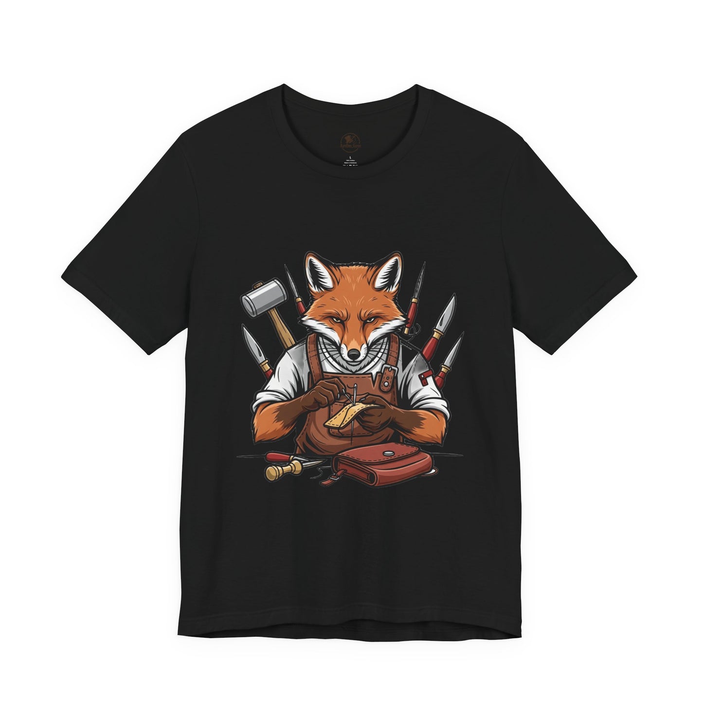 Crafty Fox T-Shirt - Funny Artisan Tee for Crafters, Perfect Gift for Art Lovers, Unique Handmade Vibes - ArtOm_farm™ LEATHER