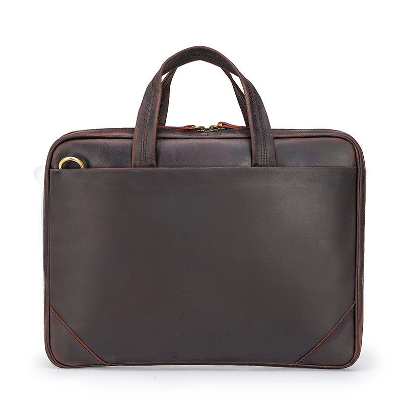 Handbag Inch Laptop Bag Retro Crazy Horse Leather Laptop Briefcase - ArtOm_farm™ LEATHER
