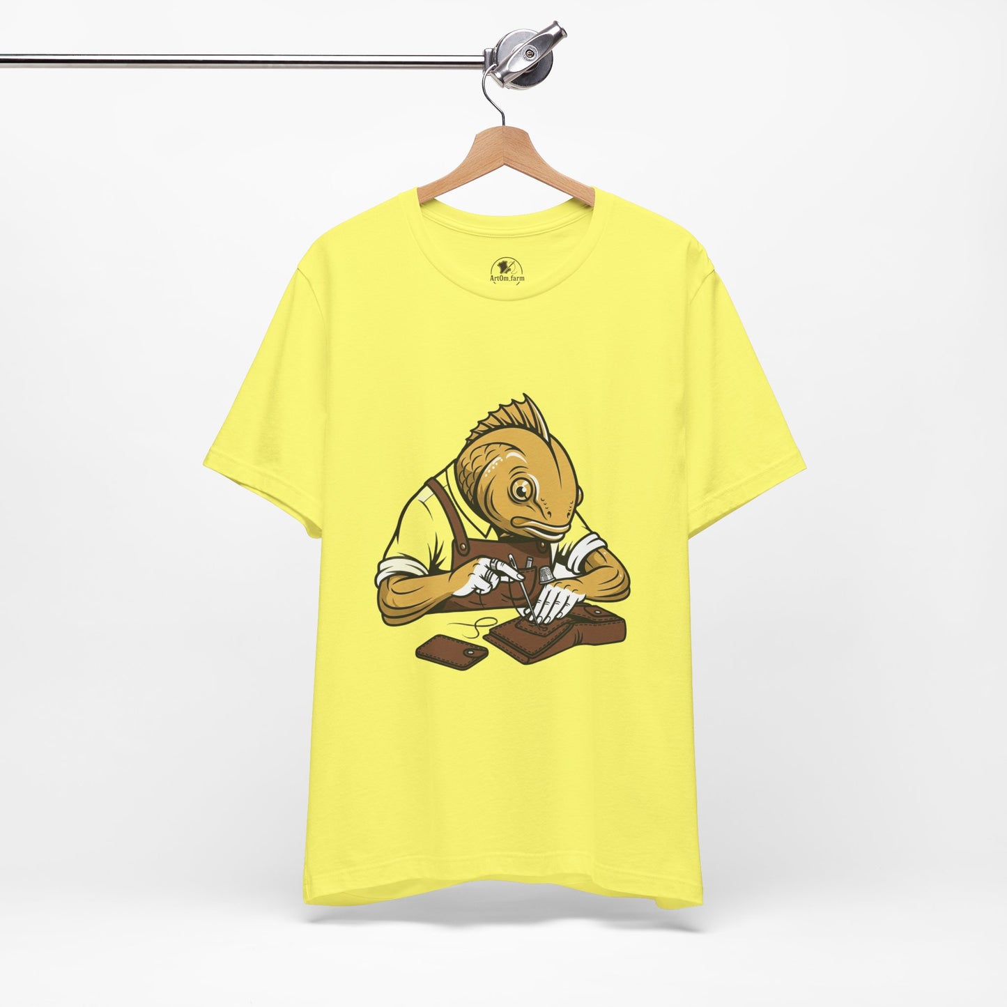 Creative Fish Artist Tee - Unique Graphic Tee for Art Lovers, Eco-Friendly Casual Wear - ArtOm_farm™ LEATHER