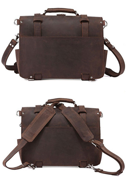 Retro Leather Traveling Bag for Men - Crazy Horse Leather Travel Bag - ArtOm_farm™ LEATHER