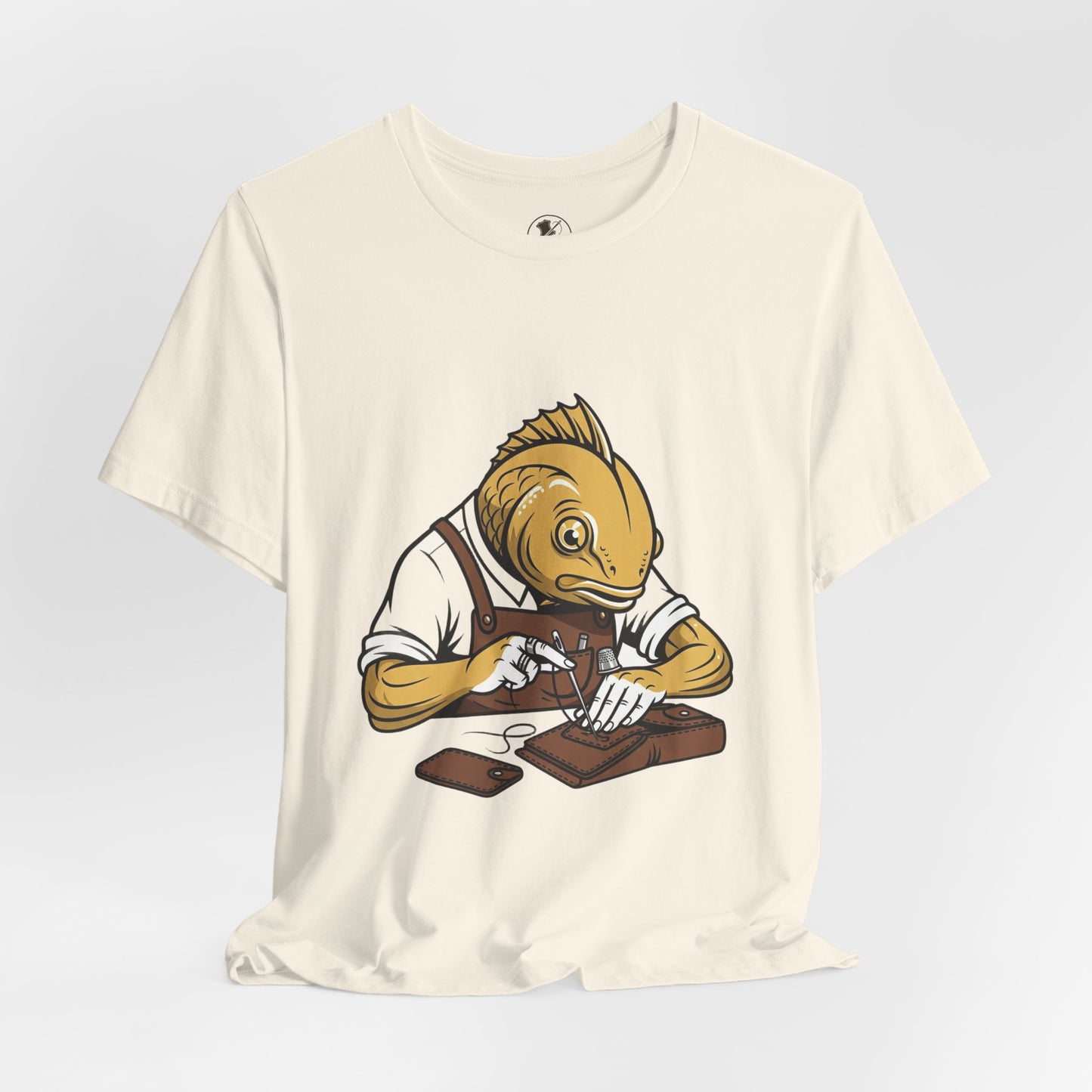 Creative Fish Artist Tee - Unique Graphic Tee for Art Lovers, Eco-Friendly Casual Wear - ArtOm_farm™ LEATHER
