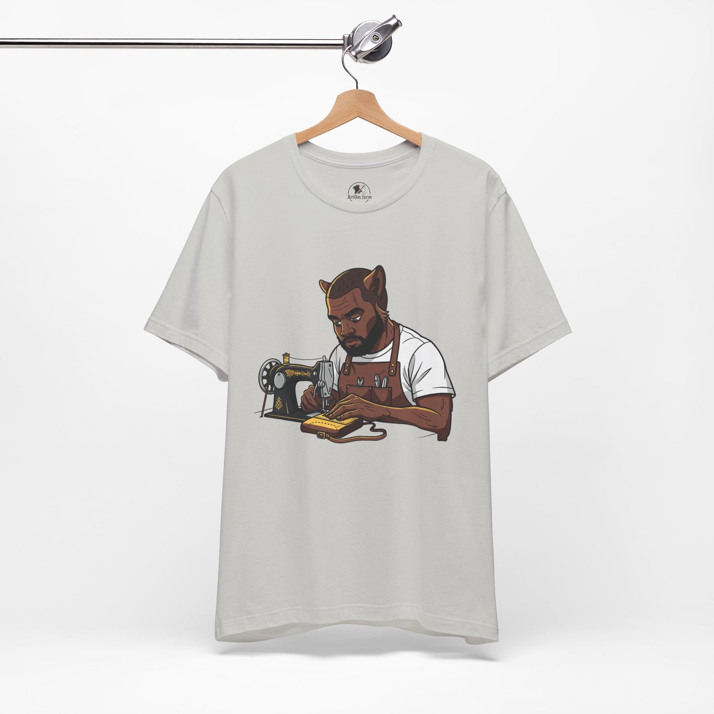 Crafty Cat Sewing T-Shirt, Funny Handmade Apparel for Cat Lovers and Creatives - ArtOm_farm™ LEATHER