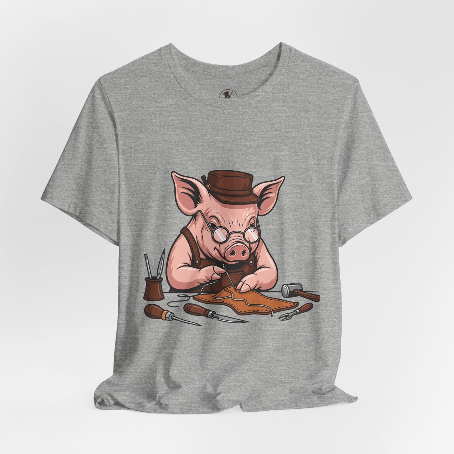 Pig Carver Tee - Funny Pig Shirt for Animal Lovers, Unique Crafting Humor Apparel, Perfect Farm Style Gift - ArtOm_farm™ LEATHER