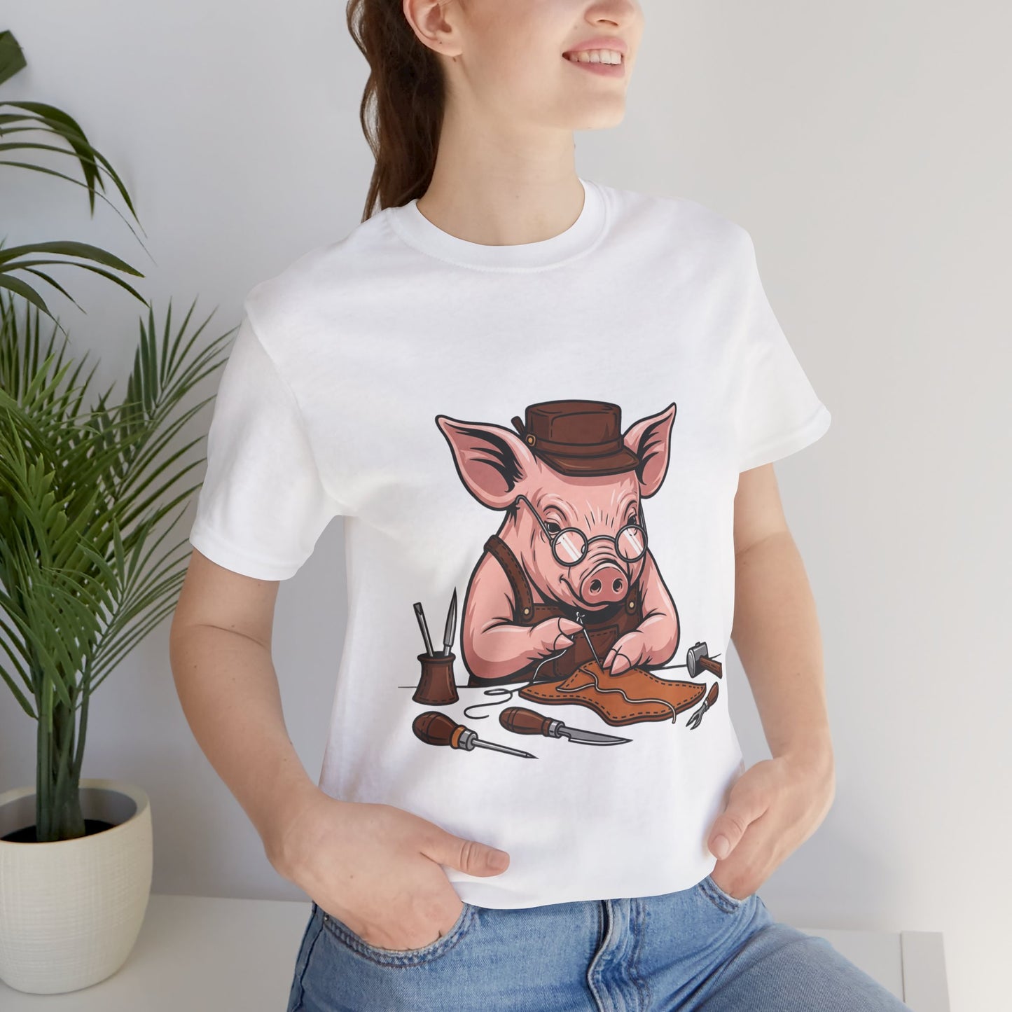 Pig Carver Tee - Funny Pig Shirt for Animal Lovers, Unique Crafting Humor Apparel, Perfect Farm Style Gift - ArtOm_farm™ LEATHER