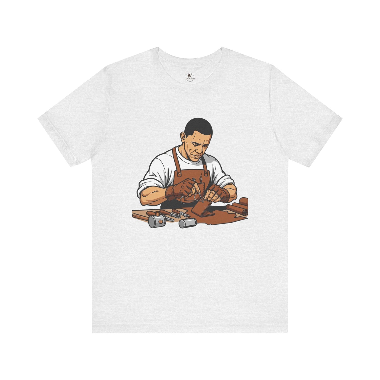 Craftsman Tee for Art Lovers - Unisex Shirt, Handyman Gift for Woodworking Enthusiasts, Perfect Father's Day Gift - ArtOm_farm™ LEATHER