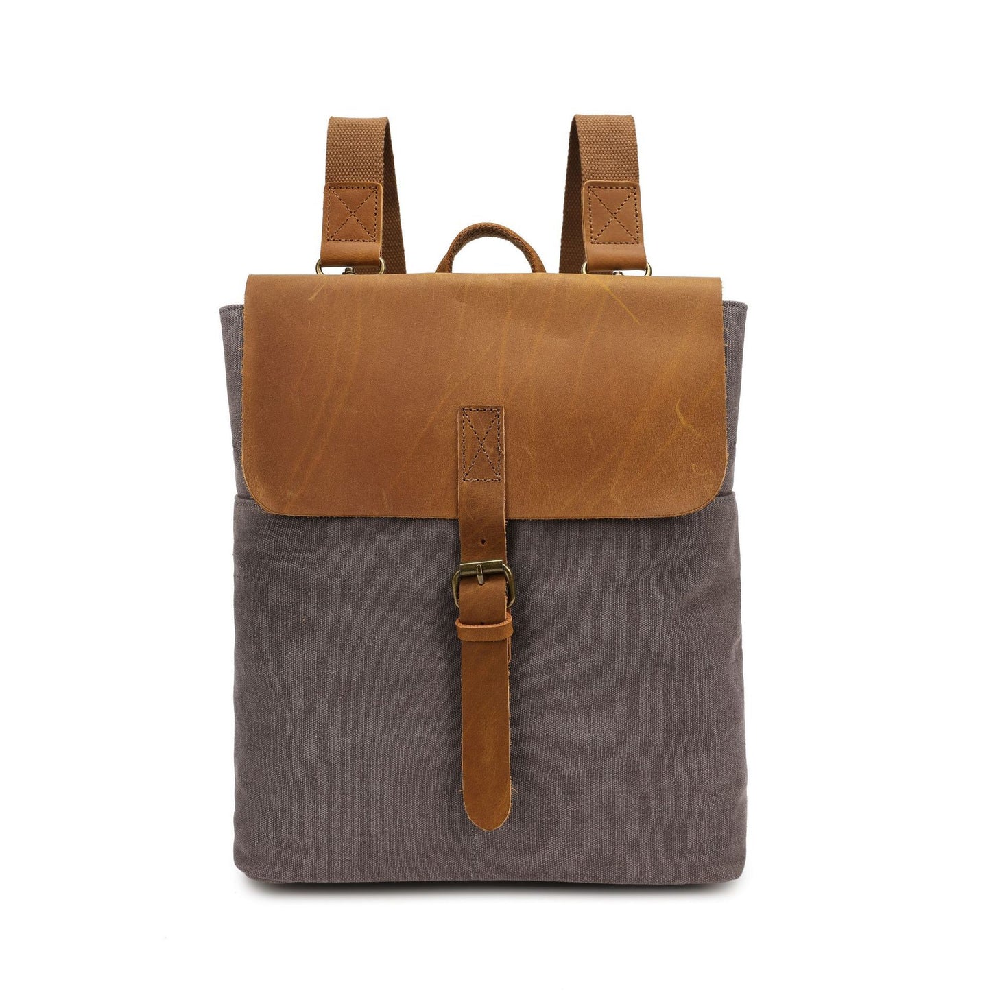 Crazy Horse Leather Backpack for Casual Students - Minimalist Design - ArtOm_farm™ LEATHER