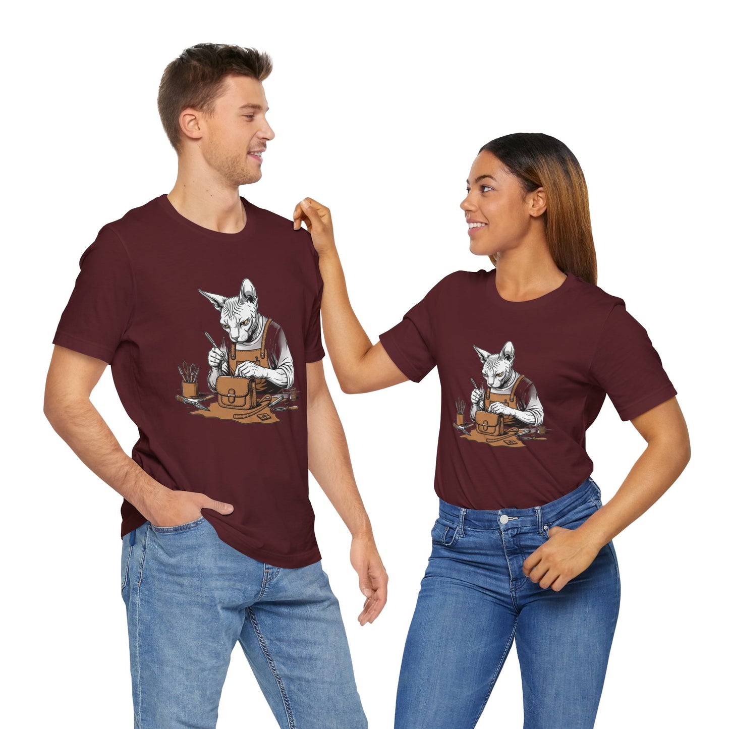 Creative Cat Shirt Unisex Tee, Cute Animal Shirt, Funny Gift for Pet Lovers, Perfect for Art Enthusiasts, Birthday, Casual Wear