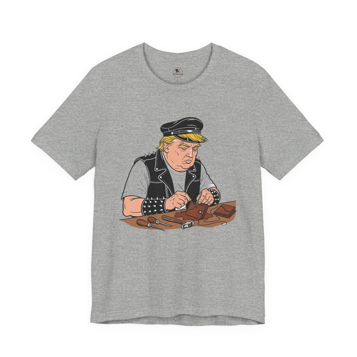 Funny Graphic Tee - Unisex Humorous Shirt for Casual Wear and Unique Gift for Him - ArtOm_farm™ LEATHER