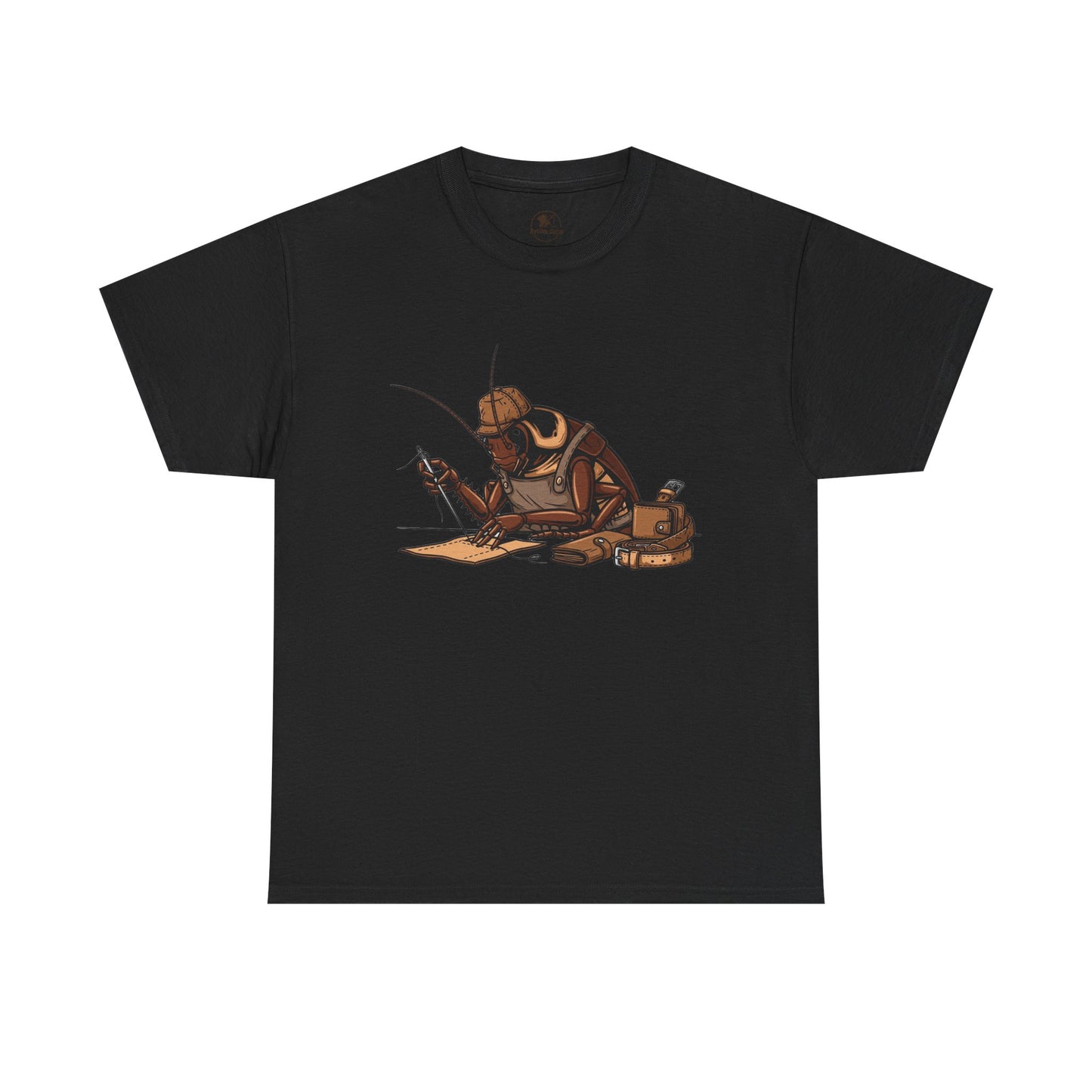 Creative Fishing Tee - Eco-Friendly Fishing Shirt with Cartoon Crab Design, Perfect Gift for Fisherman, Unisex Heavy Cotton Tee - ArtOm_farm™ LEATHER