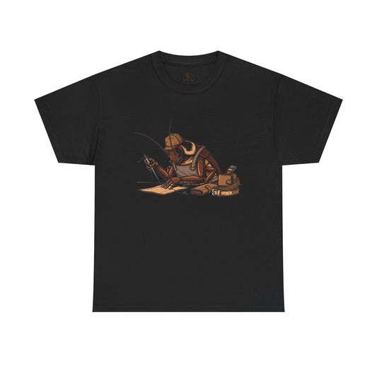 Creative Fishing Tee - Eco-Friendly Fishing Shirt with Cartoon Crab Design, Perfect Gift for Fisherman, Unisex Heavy Cotton Tee - ArtOm_farm™ LEATHER