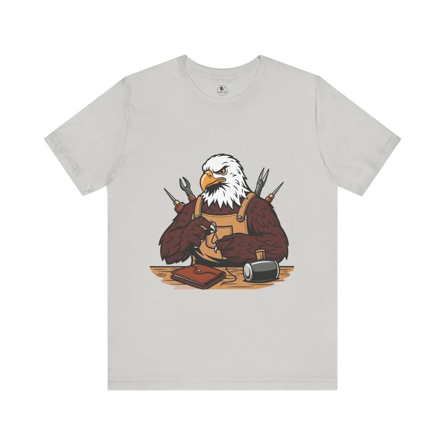 Crafty Eagle DIY Shirt - Unisex Tee for Crafters, Eagle Graphic Design, Gift for Men and Women - ArtOm_farm™ LEATHER