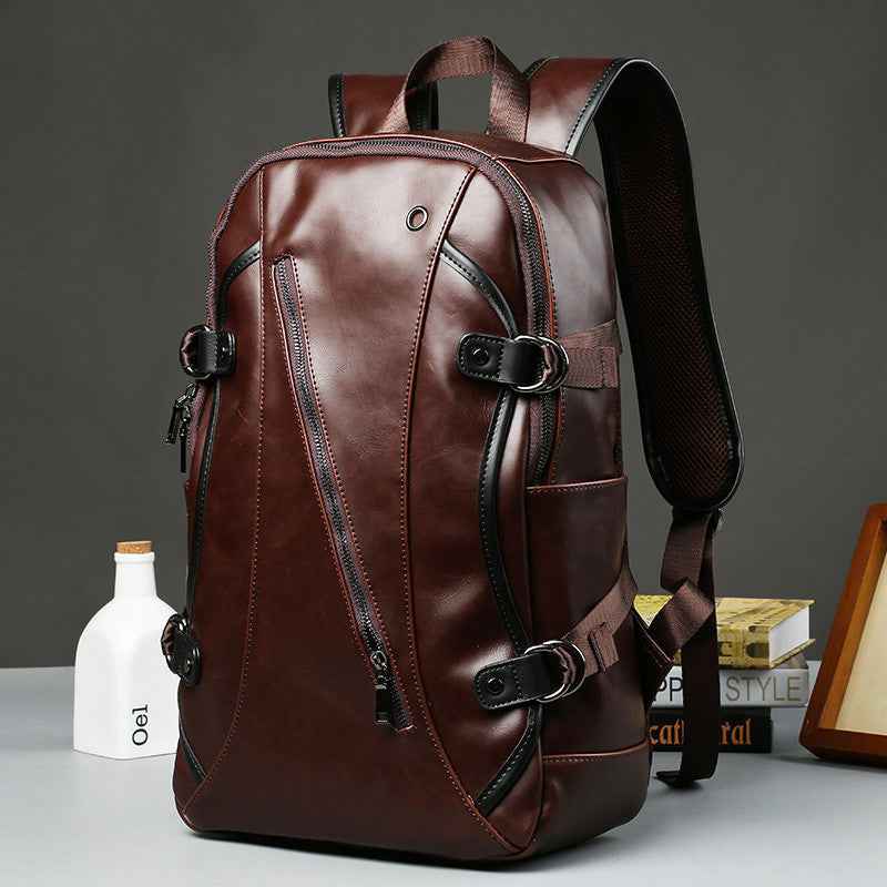 Crazy Horse Leather Backpack - Retro Traveler Design for Adventurers