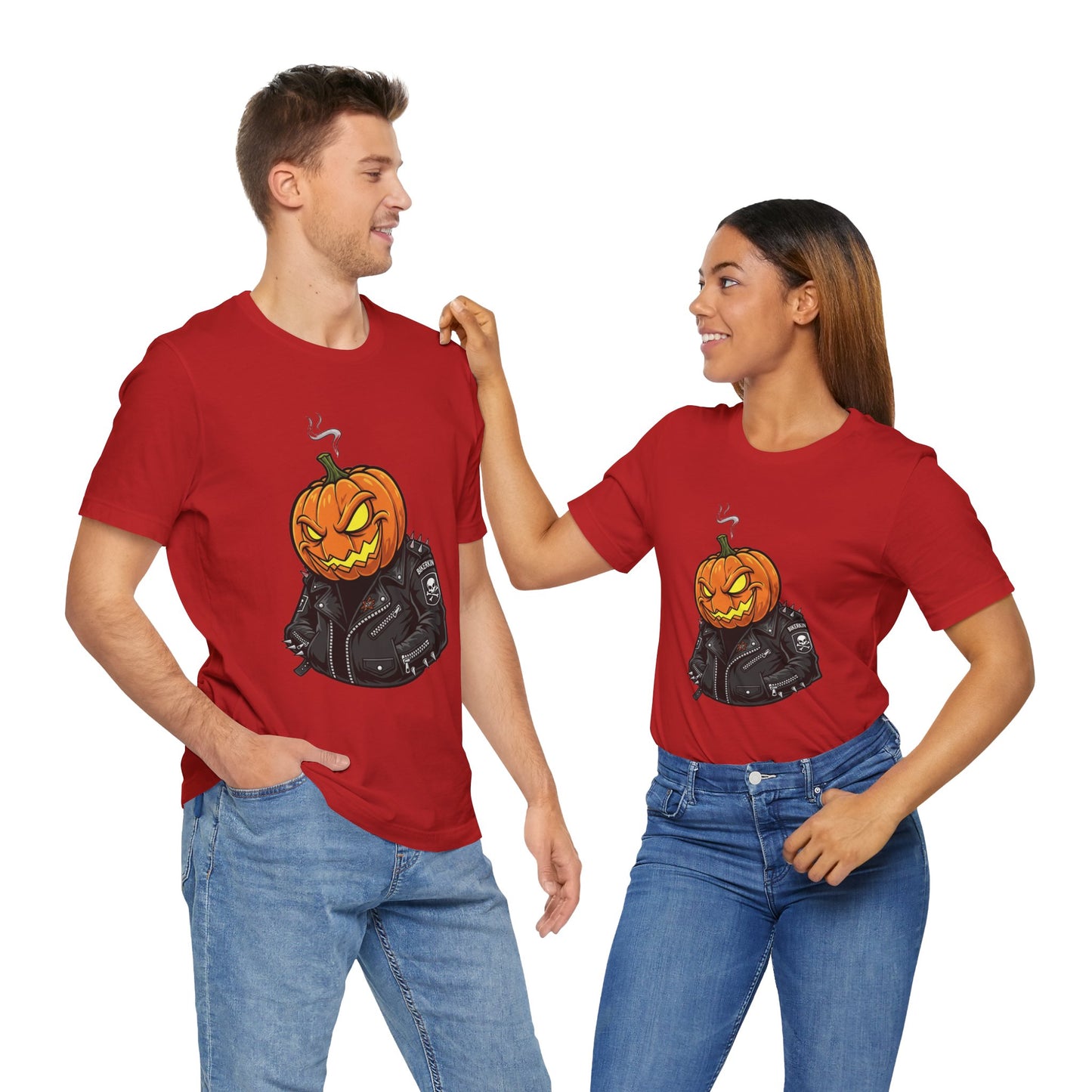 Pumpkin Punk T-Shirt - Edgy Halloween Graphic Tee for Unisex Style at Autumn Parties