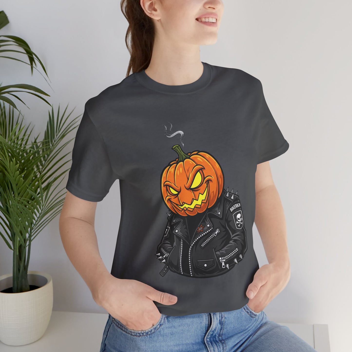 Pumpkin Punk T-Shirt - Edgy Halloween Graphic Tee for Unisex Style at Autumn Parties
