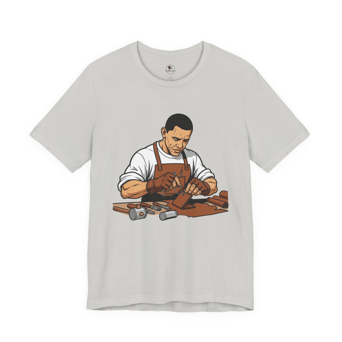 Craftsman Tee for Art Lovers - Unisex Shirt, Handyman Gift for Woodworking Enthusiasts, Perfect Father's Day Gift - ArtOm_farm™ LEATHER