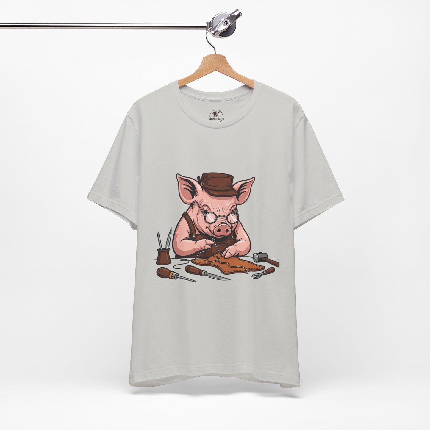Pig Carver Tee - Funny Pig Shirt for Animal Lovers, Unique Crafting Humor Apparel, Perfect Farm Style Gift - ArtOm_farm™ LEATHER