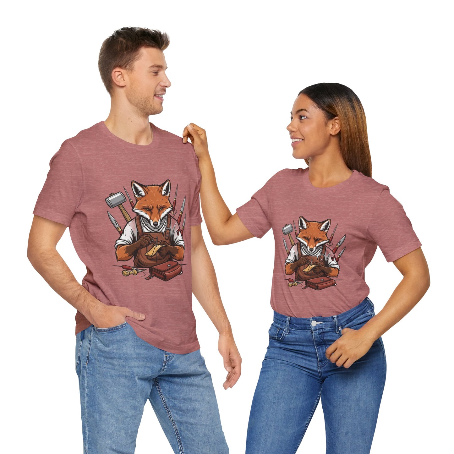 Crafty Fox T-Shirt - Funny Artisan Tee for Crafters, Perfect Gift for Art Lovers, Unique Handmade Vibes - ArtOm_farm™ LEATHER