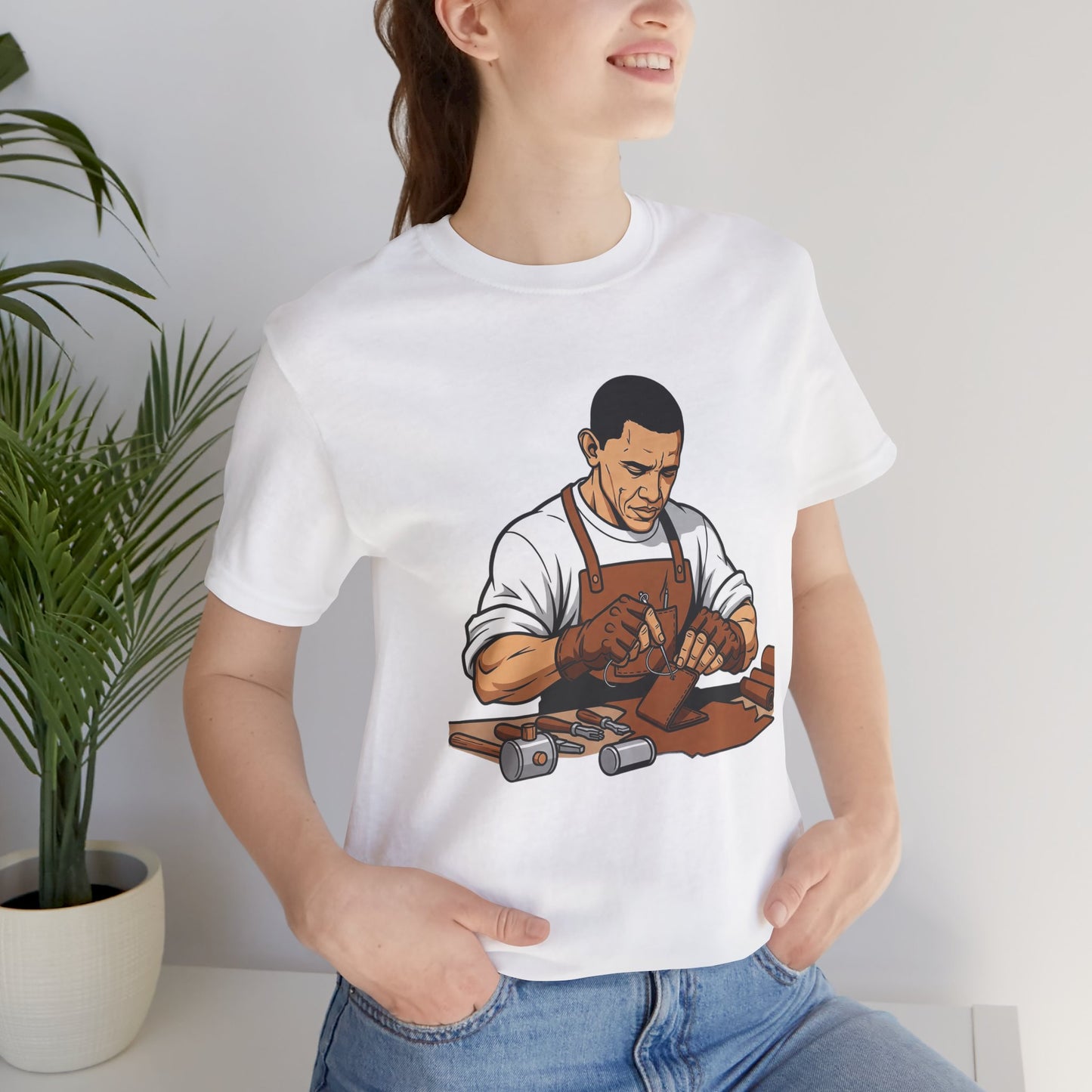 Craftsman Tee for Art Lovers - Unisex Shirt, Handyman Gift for Woodworking Enthusiasts, Perfect Father's Day Gift - ArtOm_farm™ LEATHER