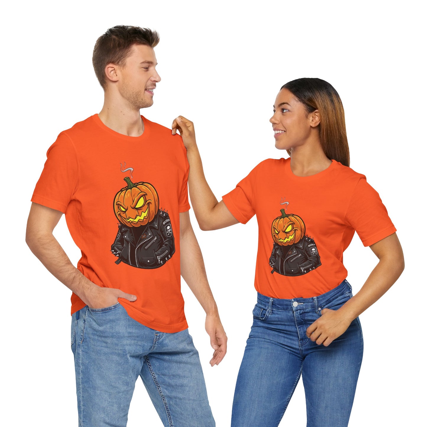 Pumpkin Punk T-Shirt - Edgy Halloween Graphic Tee for Unisex Style at Autumn Parties