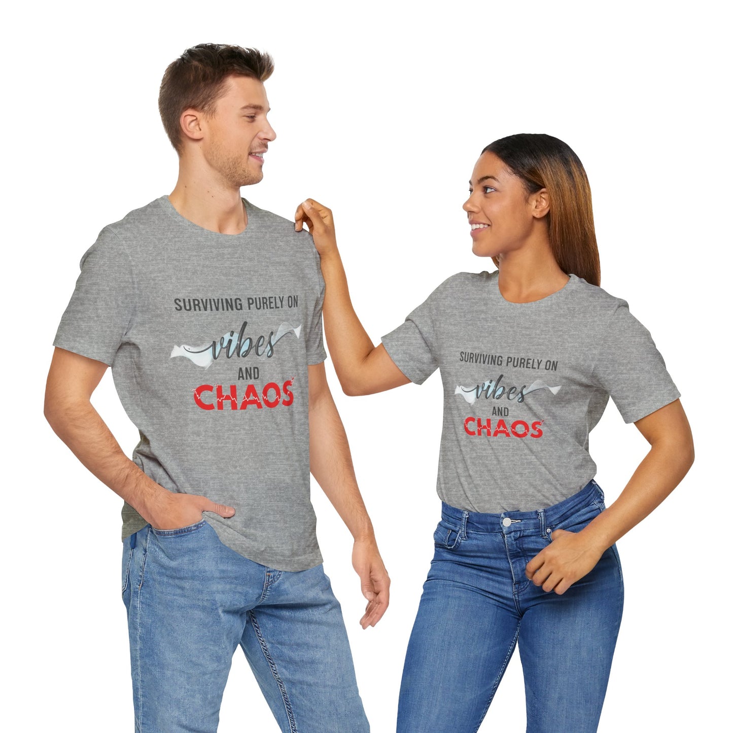 Vibes Chaos Tee - Unisex Jersey Short Sleeve Graphic T-Shirt for Casual Everyday Wear and Summer Essentials - ArtOm_farm™ LEATHER