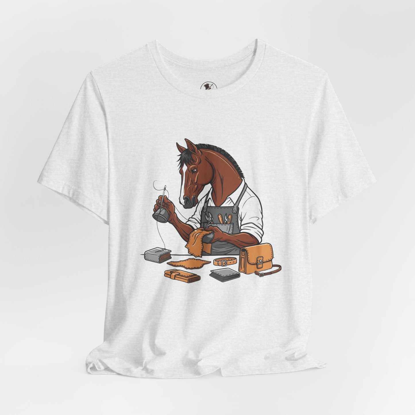 Equestrian Unisex Tee - Funny Horse Shirt for Animal Enthusiasts, Perfect Gift for Horse Lovers - ArtOm_farm™ LEATHER