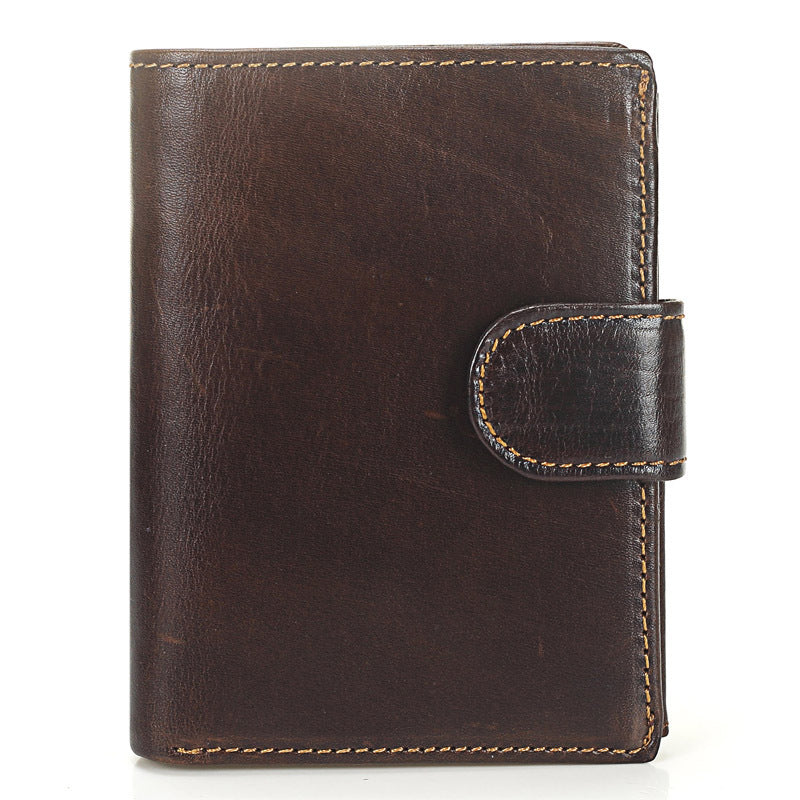 Vintage Leather Coin Purse - Layered Vertical Leather Bag - ArtOm_farm™ LEATHER
