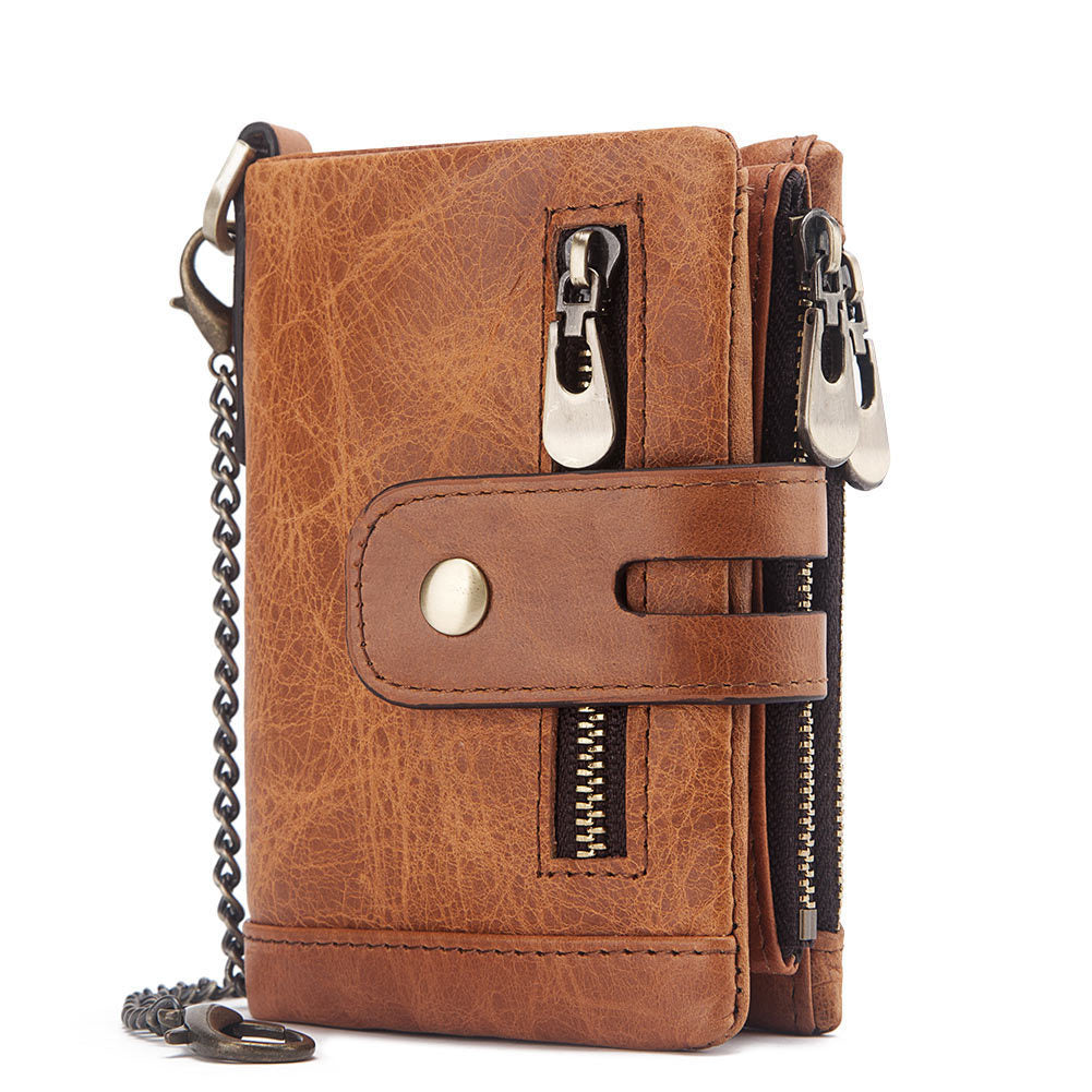 RFID Anti-Theft Wallet - Three-Fold Multi-Card Slot Crazy Horse Leather - ArtOm_farm™ LEATHER