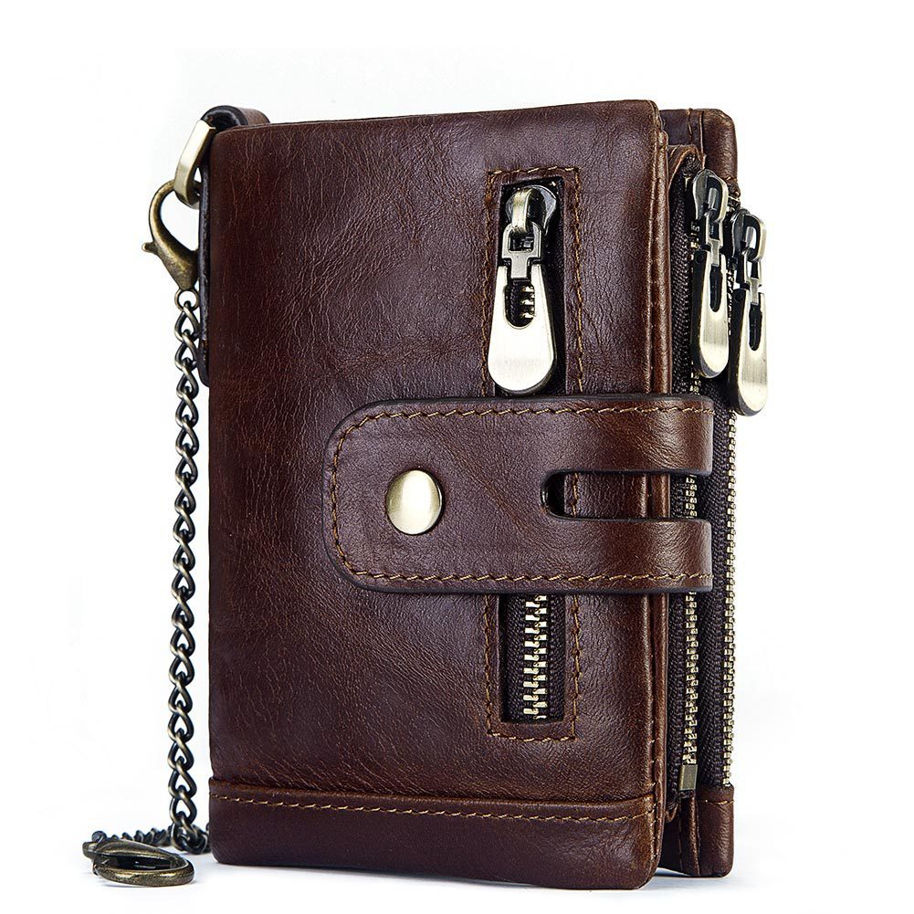 RFID Anti-Theft Wallet - Three-Fold Multi-Card Slot Crazy Horse Leather - ArtOm_farm™ LEATHER