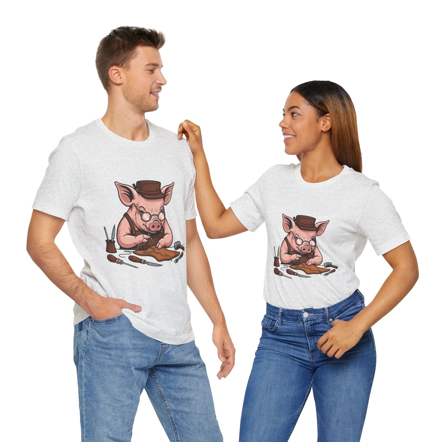 Pig Carver Tee - Funny Pig Shirt for Animal Lovers, Unique Crafting Humor Apparel, Perfect Farm Style Gift - ArtOm_farm™ LEATHER