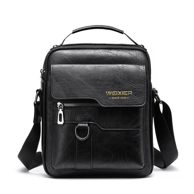 Vintage Leather Business Bag - Vertical Portable Casual Leather Bag - ArtOm_farm™ LEATHER