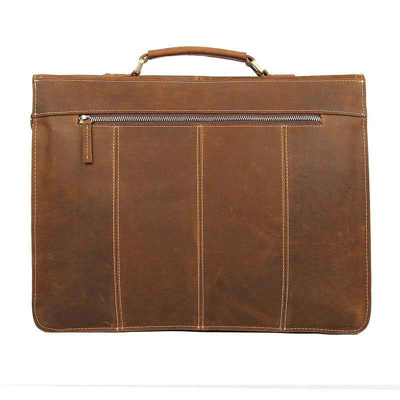 Crazy Horse Leather Briefcase - ArtOm_farm™ LEATHER
