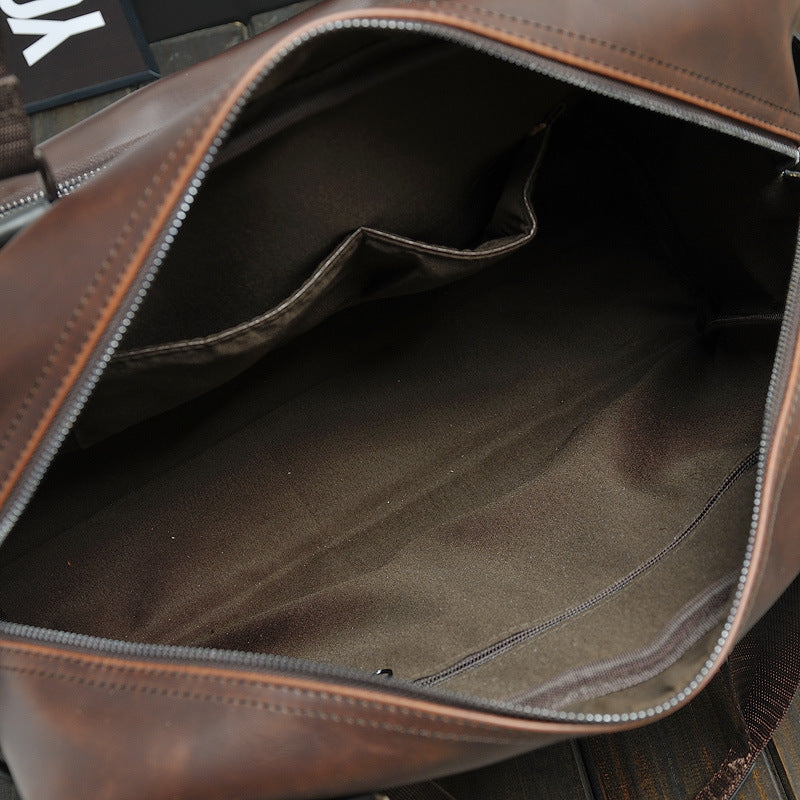 Classic Leather Men's Bag - Casual Crazy Horse Crossbody Travel Bag with Large Capacity - ArtOm_farm™ LEATHER
