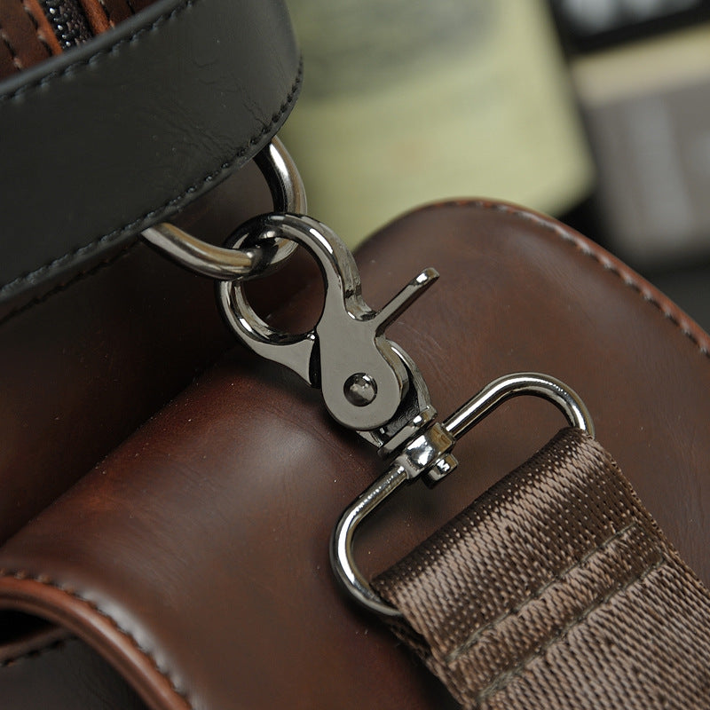 Classic Leather Men's Bag - Casual Crazy Horse Crossbody Travel Bag with Large Capacity - ArtOm_farm™ LEATHER