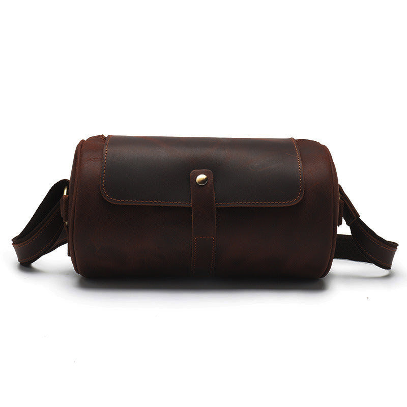 Vintage Leather Cylinder Bag – Stylish & Timeless Accessory - ArtOm_farm™ LEATHER
