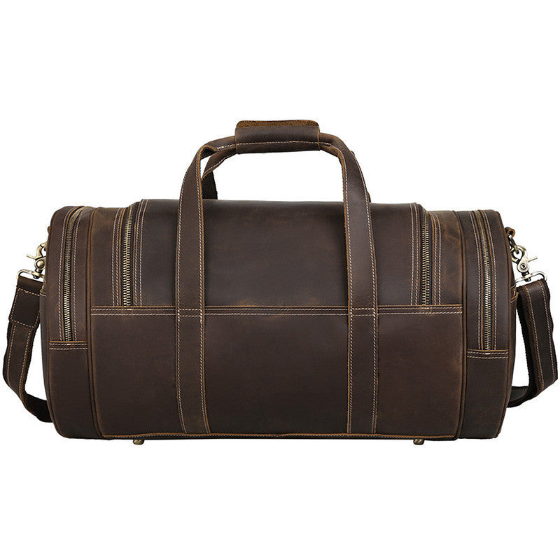 Trendy Leather Travel Bag - Large-Capacity Men's Cow Leather Gym Bag - ArtOm_farm™ LEATHER