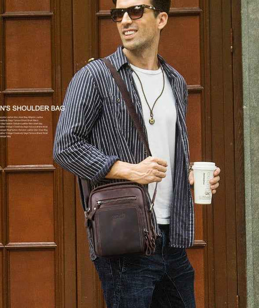 Dark Angels Leather Bag - Fashion Trend Retro Crazy Horse Leather Bag