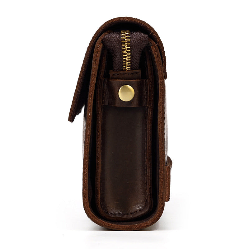 Leather Clutch Wallet for Men - Retro Crazy Horse Leather Multifunction Clutch - ArtOm_farm™ LEATHER