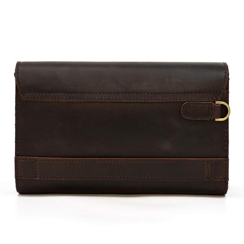 Leather Clutch Wallet for Men - Retro Crazy Horse Leather Multifunction Clutch - ArtOm_farm™ LEATHER