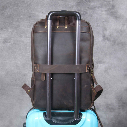 Vintage Leather Backpack - Timeless Style in Durable Crazy Horse Leather - ArtOm_farm™ LEATHER