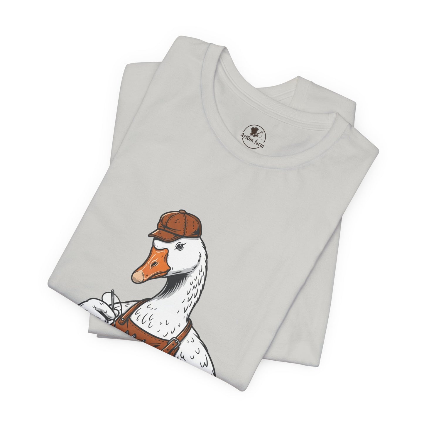 Creative Duck Artisan Tee - Unisex Graphic T-Shirt, Unique Gift for Crafters, Fun Animal Shirt, Artisan Duck Tee - ArtOm_farm™ LEATHER