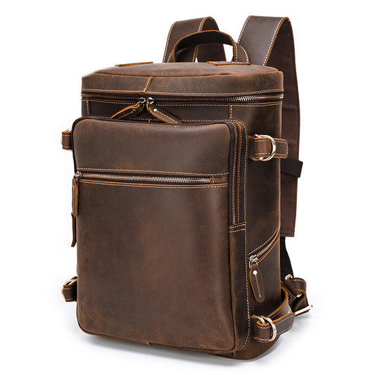 Retro Leather Laptop Bag for 16-inch Computers - Large Capacity Crazy Horse Style - ArtOm_farm™ LEATHER