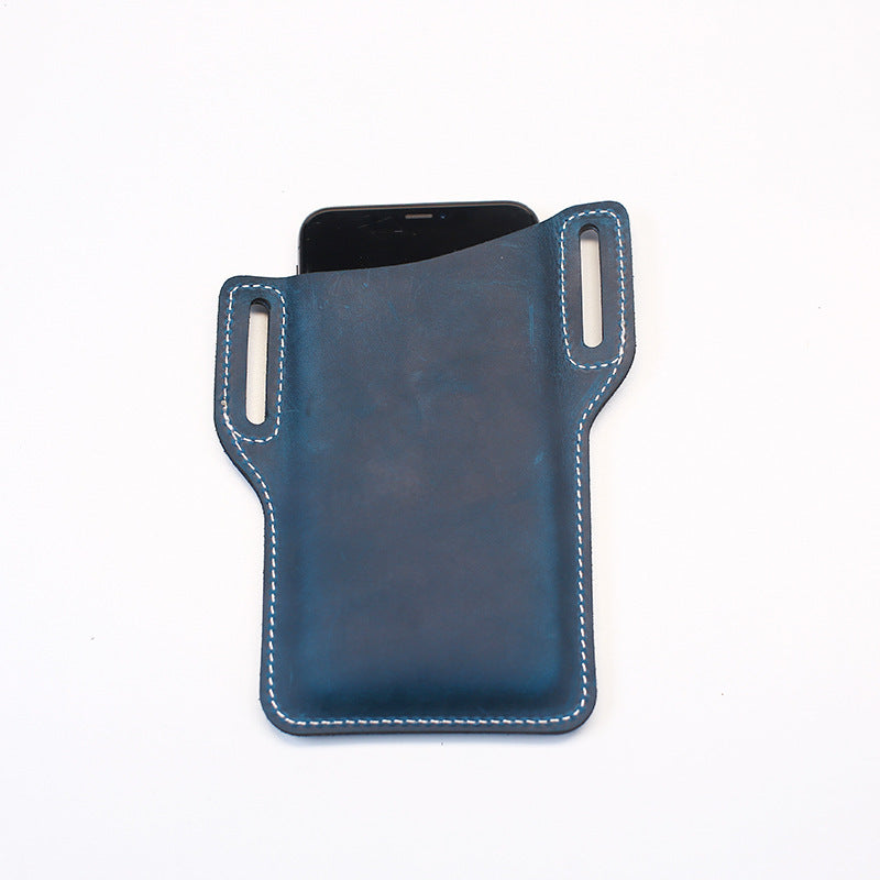 Cross Border Customized Leather Mobile Phone Bag with Belt Waist EDC Tactical Cover - ArtOm_farm™ LEATHER