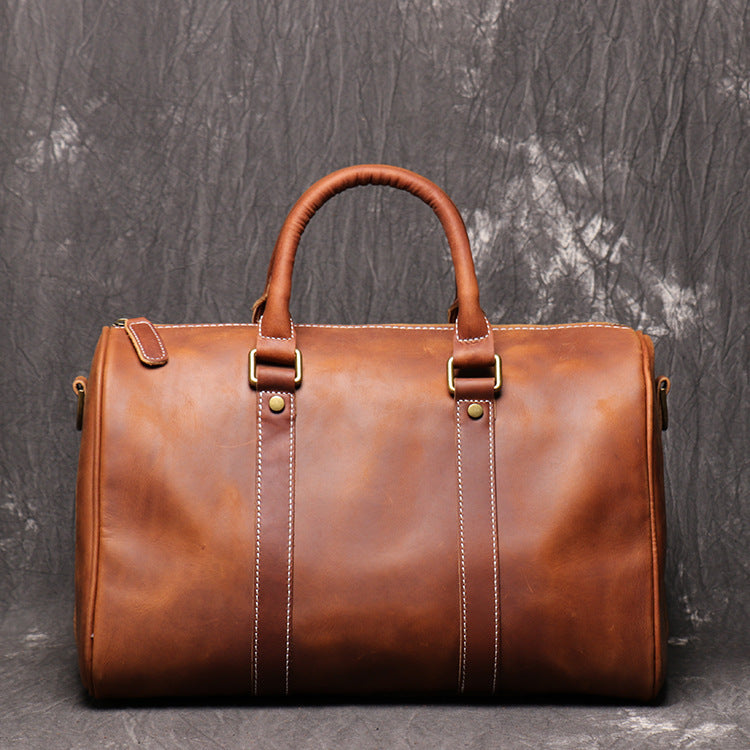Crazy Horse Leather Messenger Bag for Short-Distance Business Travel - Simple One-Shoulder Design - ArtOm_farm™ LEATHER