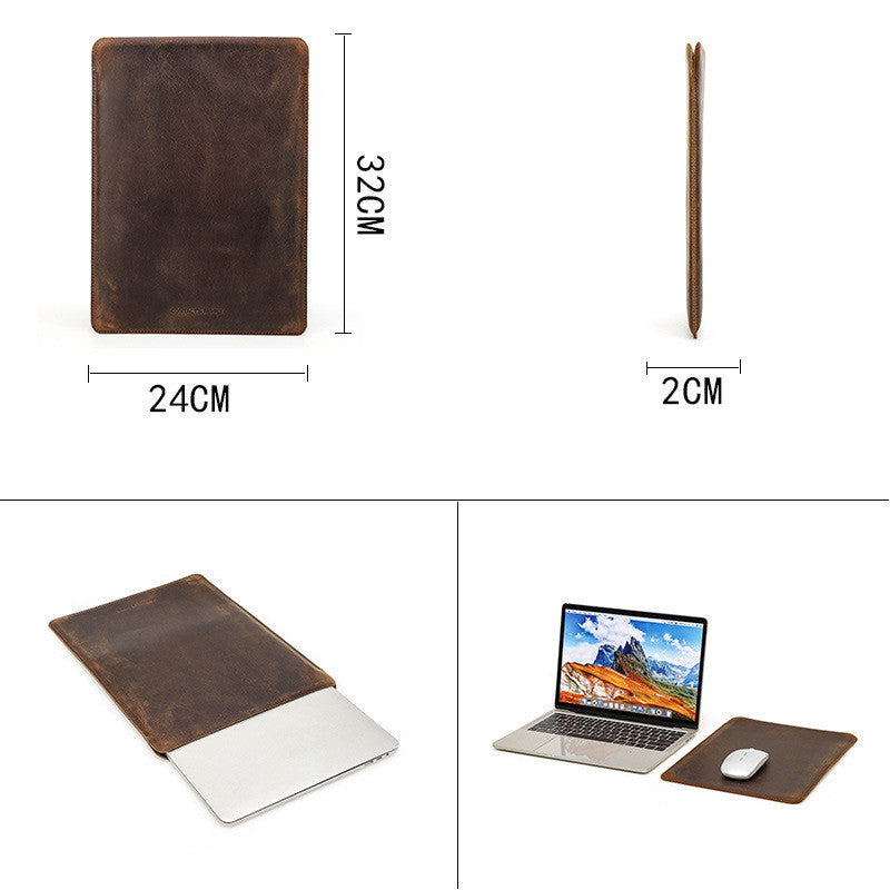 Protective Cover Crazy Horse Leather Laptop Bag for 13.3-inch Computers - ArtOm_farm™ LEATHER