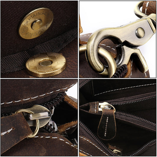 Retro Leather Handbag - Crazy Horse Leather Head Layer Cowhide Large Capacity - ArtOm_farm™ LEATHER