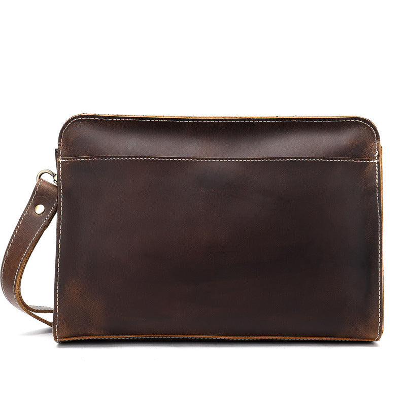 Retro Leather Handbag - Crazy Horse Leather Head Layer Cowhide Large Capacity - ArtOm_farm™ LEATHER