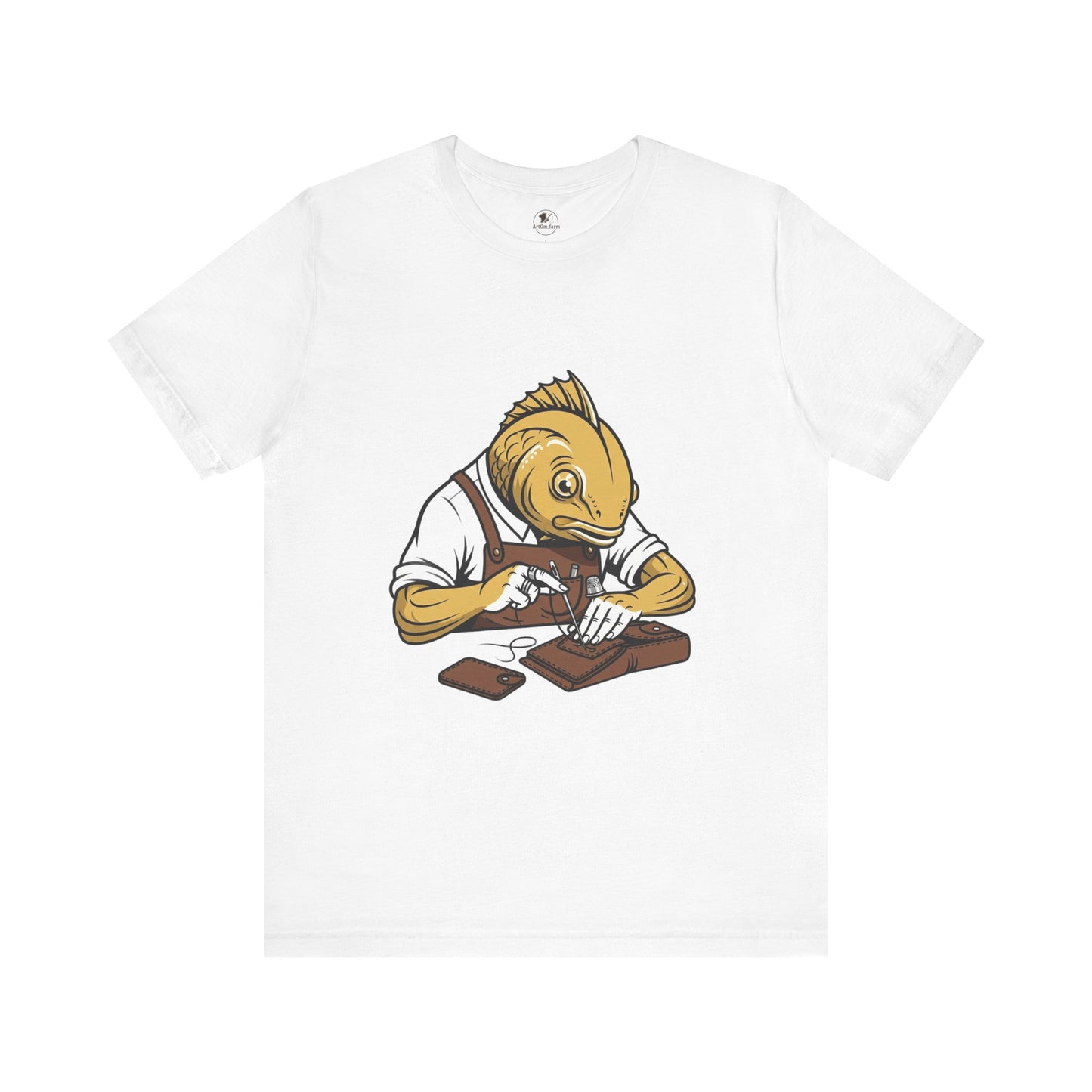 Creative Fish Artist Tee - Unique Graphic Tee for Art Lovers, Eco-Friendly Casual Wear - ArtOm_farm™ LEATHER